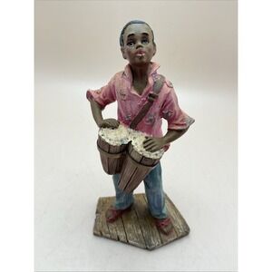 Young Afro-Caribbean Boy Figurine with Bongo Drums, 2000s
